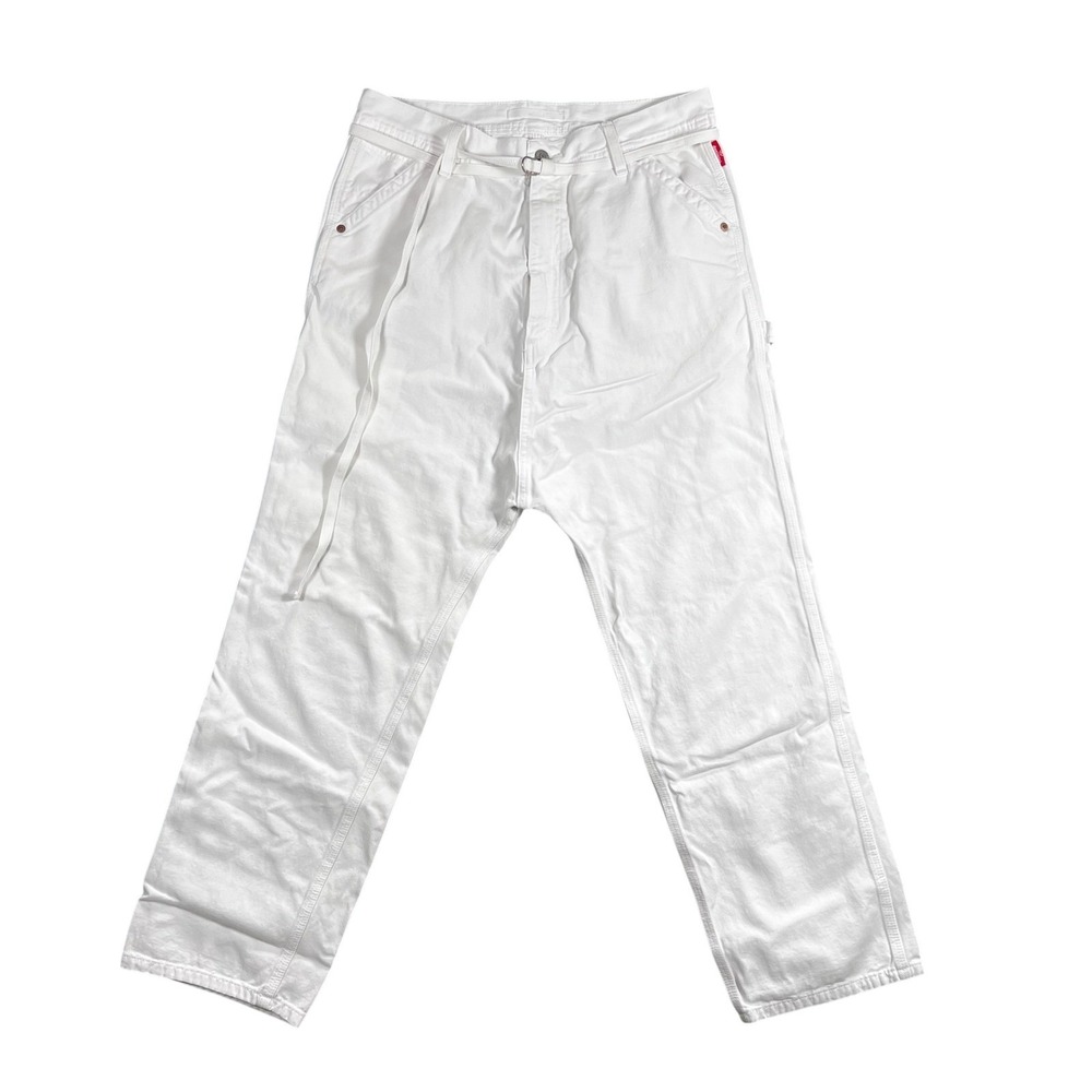 Denimist‎ Carpenter Drop Pant White Denim Size 27 Utility Wide Leg